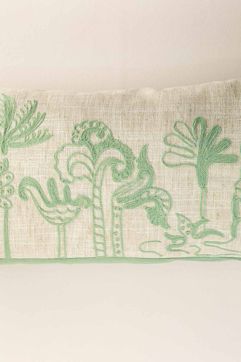 PRINT & PATTERN CUSHIONS Temple Palms  Sage Green Cushion Cover (36 Cm X 90 Cm)