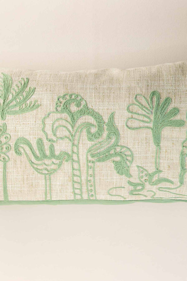PRINT & PATTERN CUSHIONS Temple Palms  Sage Green Cushion Cover (36 Cm X 90 Cm)