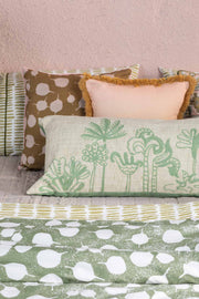 PRINT & PATTERN CUSHIONS Temple Palms  Sage Green Cushion Cover (36 Cm X 90 Cm)