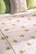 PRINT & PATTERN BEDCOVERS Temple Palms Pure Cotton Bedcover (Stone)