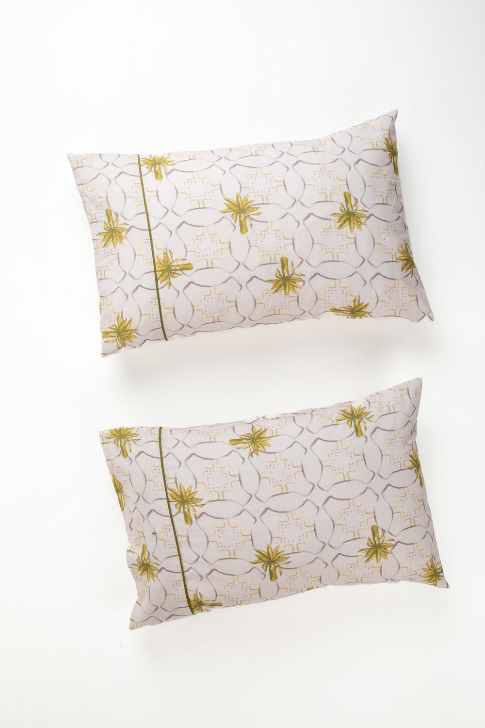 Temple Palms Stone Pillow Cover Set (Set of 2)