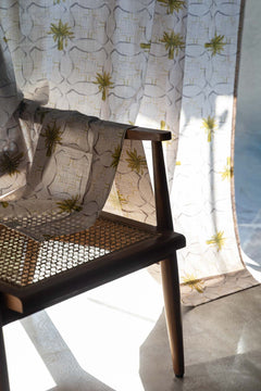 CURTAINS Temple Palms  Stone Sheer Curtain