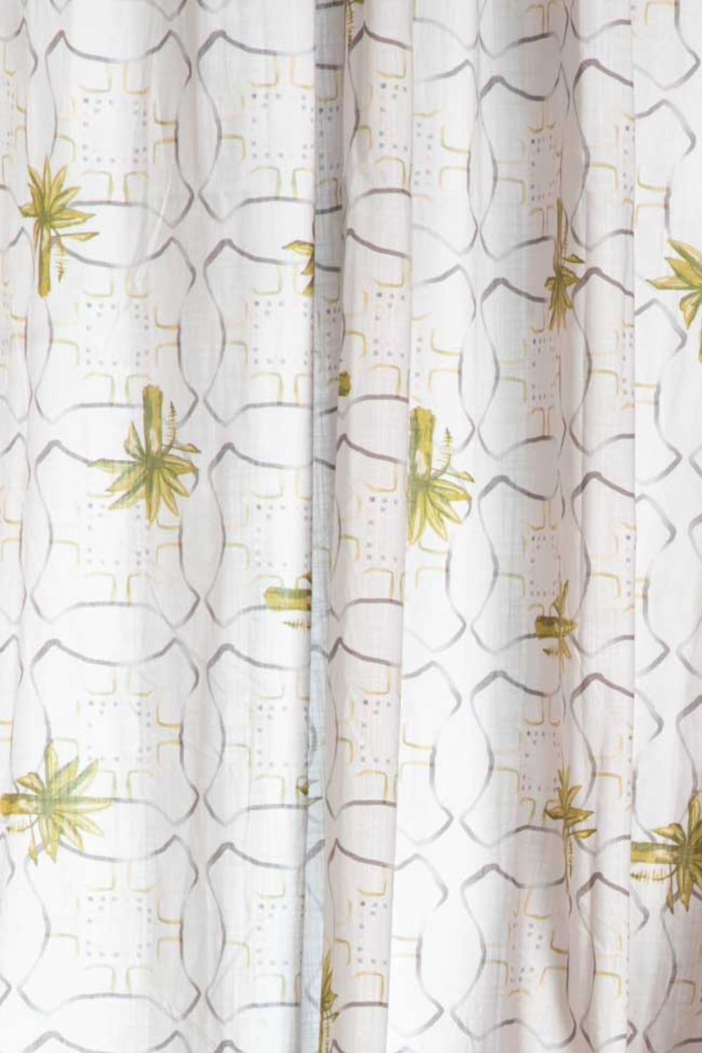CURTAINS Temple Palms  Stone Sheer Curtain