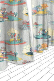 PRINT & PATTERN SHEER FABRICS Temple Town Sheer Fabric And Curtains (Grey)