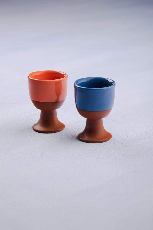 BREAKFAST Terra Pop Red/Blue Egg Cup (Set Of 2)