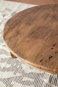 COFFEE TABLES Thal Mango Wood And Sandblasted Round Coffee Table