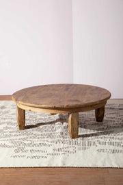 COFFEE TABLES Thal Mango Wood And Sandblasted Round Coffee Table