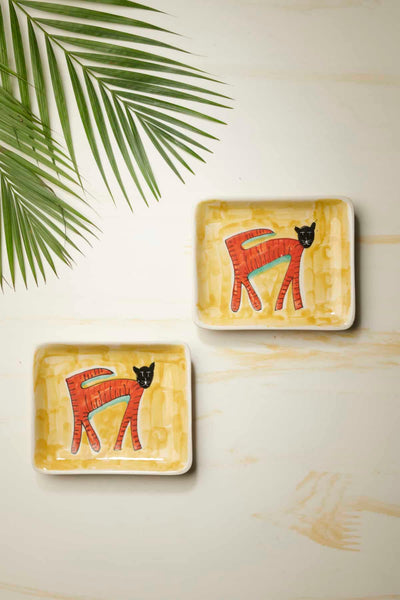 WALL PLATES Tiger Square Wall Plate  (Set Of 2)