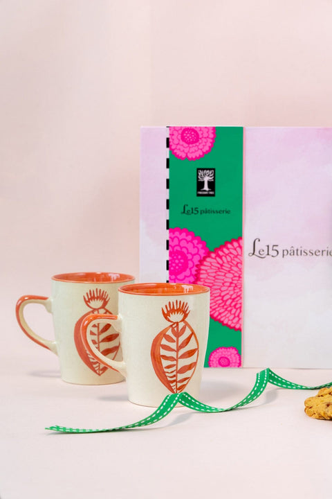 GIFT SETS Toddy Palm Coffee Mugs with Le15 Cookies Gift Set