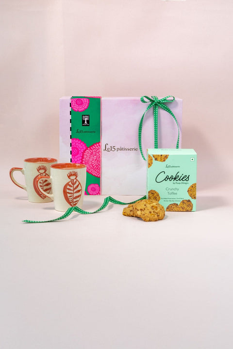 GIFT SETS Toddy Palm Coffee Mugs with Le15 Cookies Gift Set