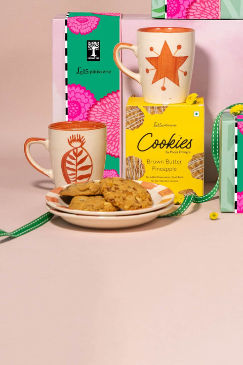 GIFT SETS Toddy Palm Coffee Mugs with Le15 Cookies Gift Set