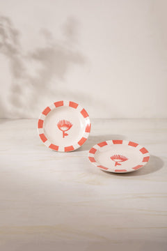 Toddy Palm Ceramic Snack Plate (Set Of 2)