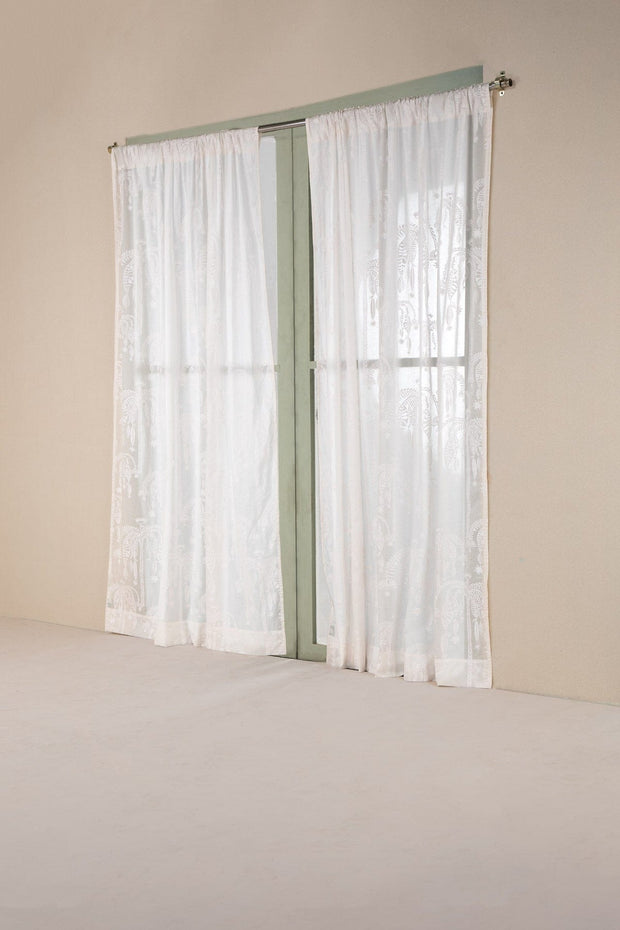 PRINT & PATTERN SHEER FABRICS Toddy Palm Khadi Sheer Fabric And Curtains