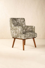 PRINT & PATTERN UPHOLSTERY FABRICS Toddy Palm Moss Grey Printed Upholstery Fabric