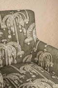 PRINT & PATTERN UPHOLSTERY FABRICS Toddy Palm Moss Grey Printed Upholstery Fabric