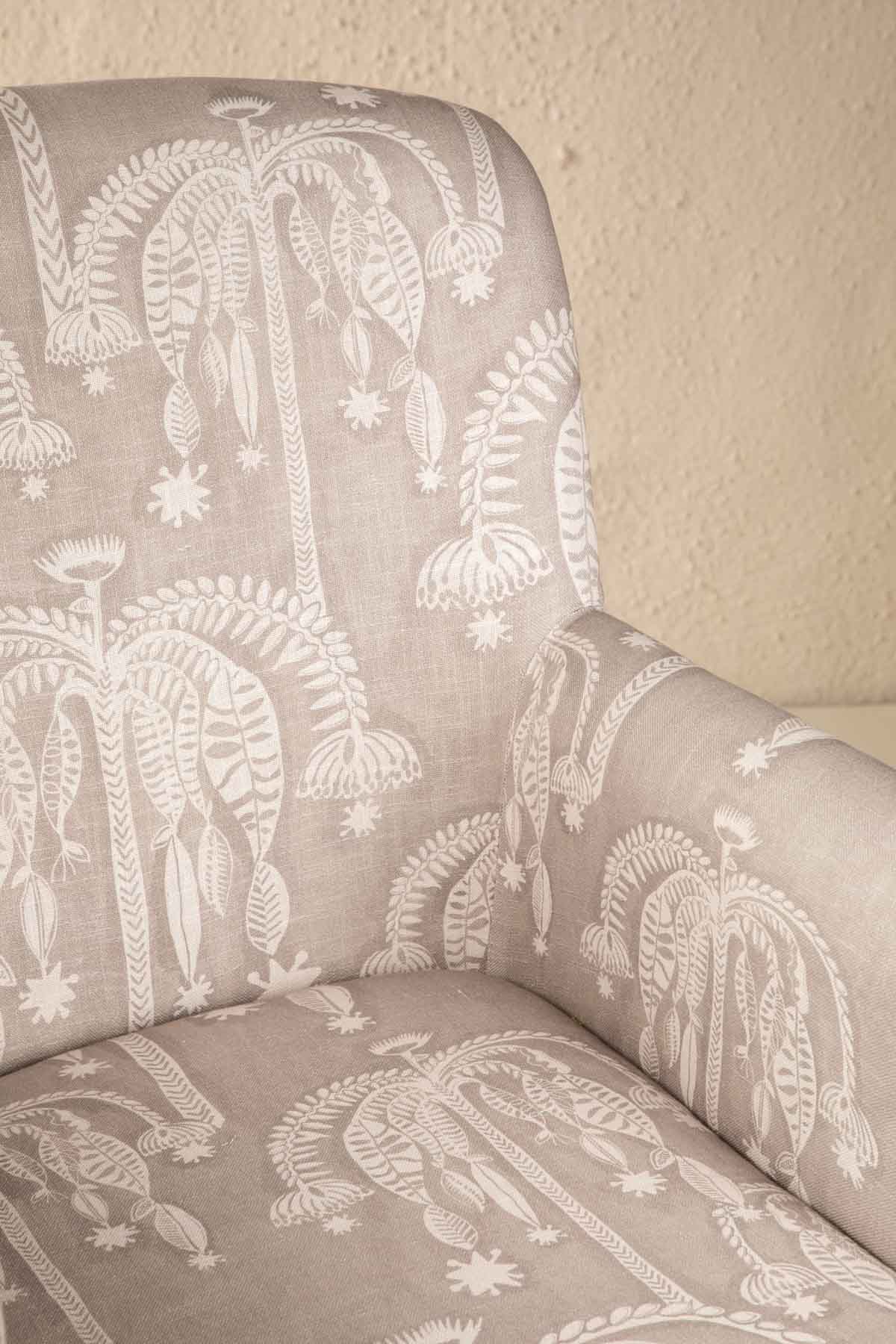 PRINT & PATTERN UPHOLSTERY FABRICS Toddy Palm Taupe Printed Upholstery Fabric