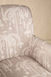 PRINT & PATTERN UPHOLSTERY FABRICS Toddy Palm Taupe Printed Upholstery Fabric