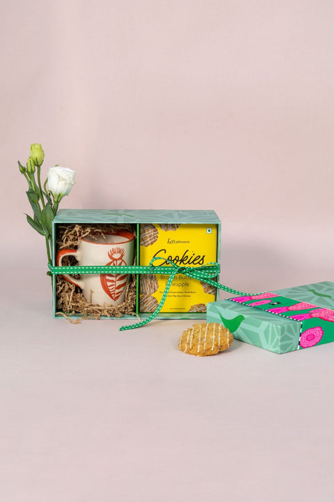 GIFT SETS Toddy Palm Single Coffee Mug and Le 15 Cookies (150 Gm) Gift Set