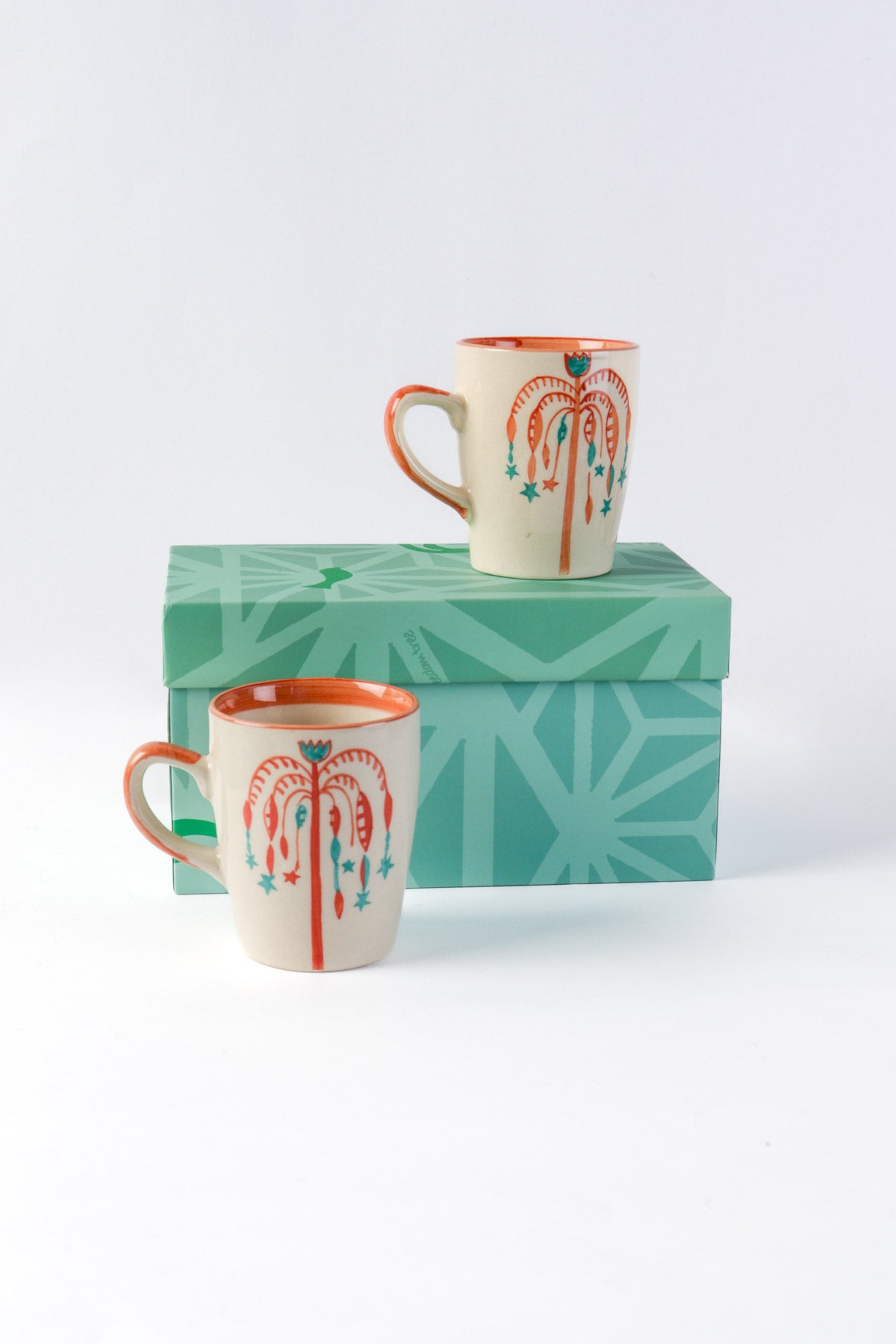 MUGS & CUPS Toddy Palm Tree Ceramic Coffee Mug (Set Of 2)