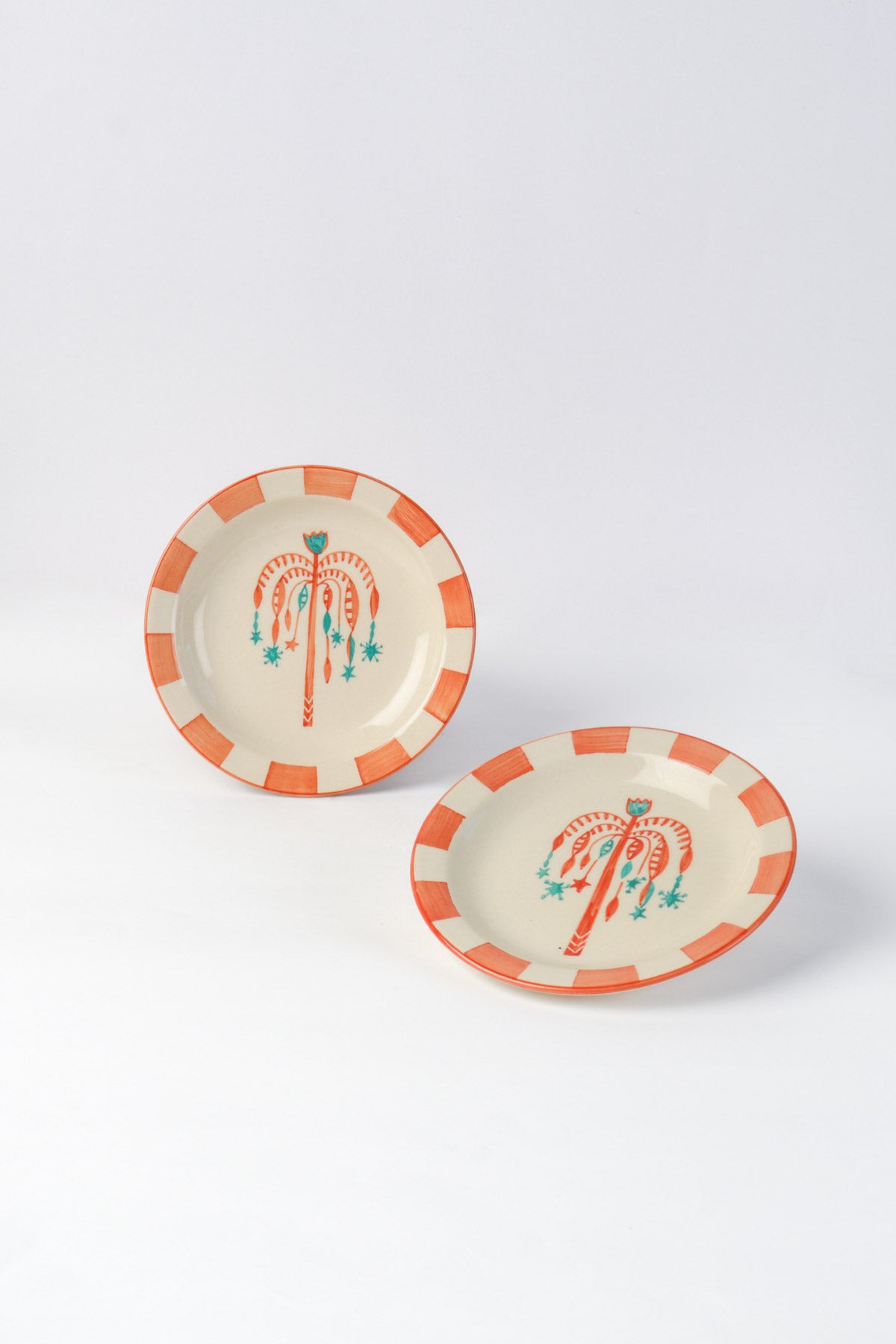 SNACK PLATES Toddy Palm Tree Ceramic Tapas Plate (Set Of 2)