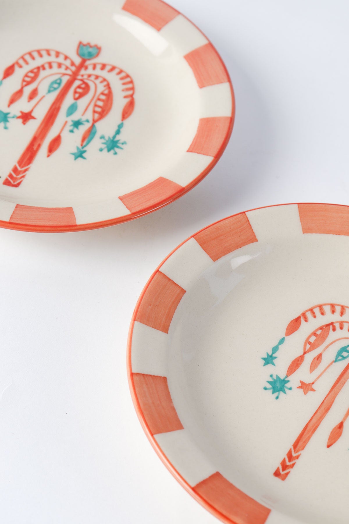 SNACK PLATES Toddy Palm Tree Ceramic Tapas Plate (Set Of 2)