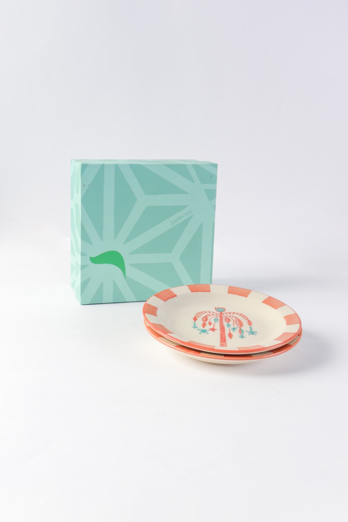 SNACK PLATES Toddy Palm Tree Ceramic Tapas Plate (Set Of 2)