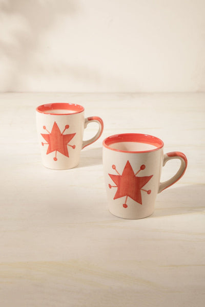 MUGS & CUPS Toddy Star Ceramic Coffee Mug (Set Of 2)