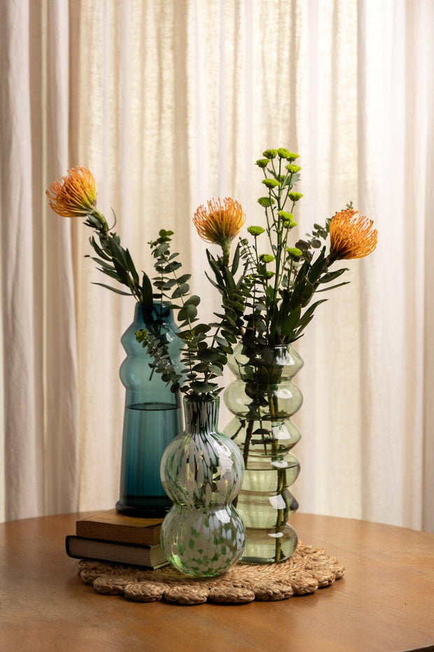 FLOWER VASES Treble Aqua Blue Vase