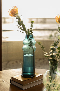 Treble Aqua Blue Vase