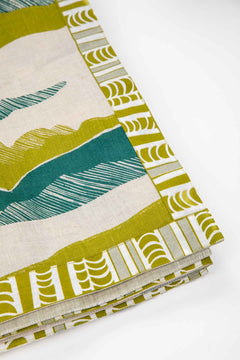 PRINT & PATTERN BEDCOVERS Treeline Land  Pure Cotton Bedcover (Field Green)