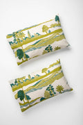 PILLOWS & SHAMS Treeline Land Field Green Pillow Cover Set (Set of 2)