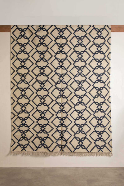 WOVEN & TEXTURED RUGS Trellis Woven Rug (Black And White)