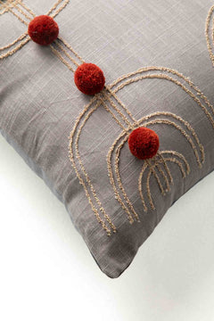 ACCENT CUSHIONS Tribal Etchings Grey Cushion Cover (41 X 41 Cm)
