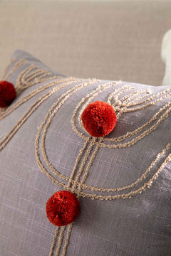 ACCENT CUSHIONS Tribal Etchings Grey Cushion Cover (41 X 41 Cm)