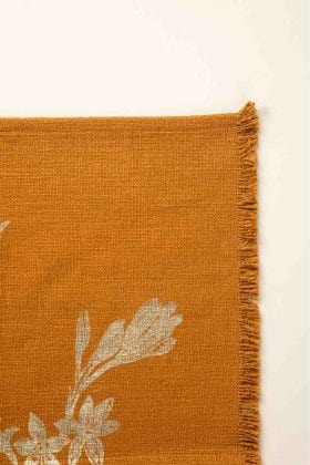 TABLE MATS Tuberose Gold Ochre Table Mat (Set Of 4)