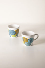 MUGS & CUPS Tulukka Lime Blue Espresso Mug (Set Of 2)