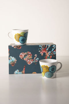 MUGS & CUPS Tulukka Lime Blue Espresso Mug (Set Of 2)