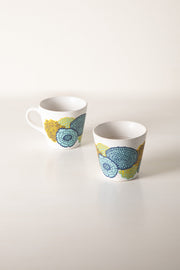MUGS & CUPS Tulukka Lime Blue Espresso Mug (Set Of 2)