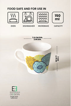 MUGS & CUPS Tulukka Lime Blue Espresso Mug (Set Of 2)