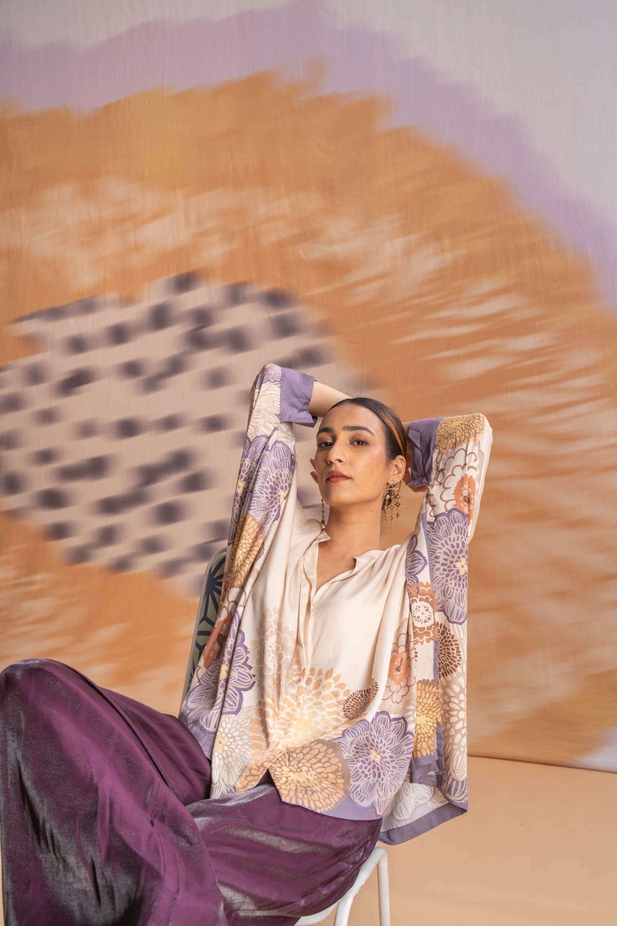 TOPS Tulukka Kaftan Top (Shifting Lilac)