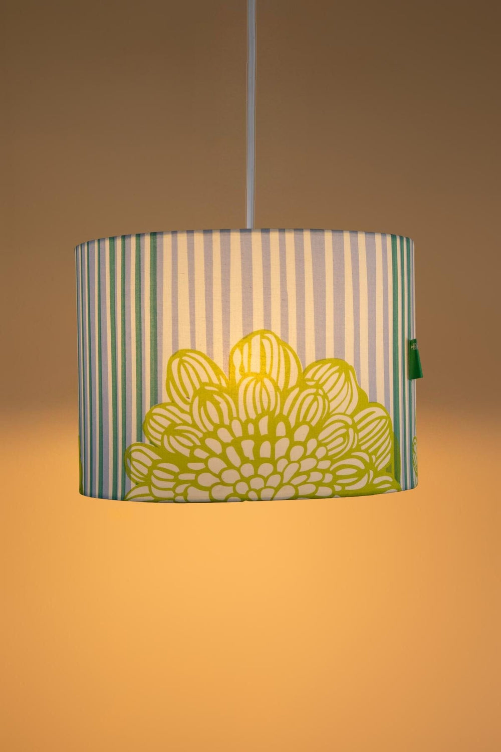 PENDANT LAMPS Tulukka Stripes Large Drum Pendant (Blue And Green)