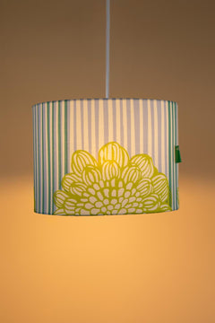 PENDANT LAMPS Tulukka Stripes Large Drum Pendant (Blue And Green)