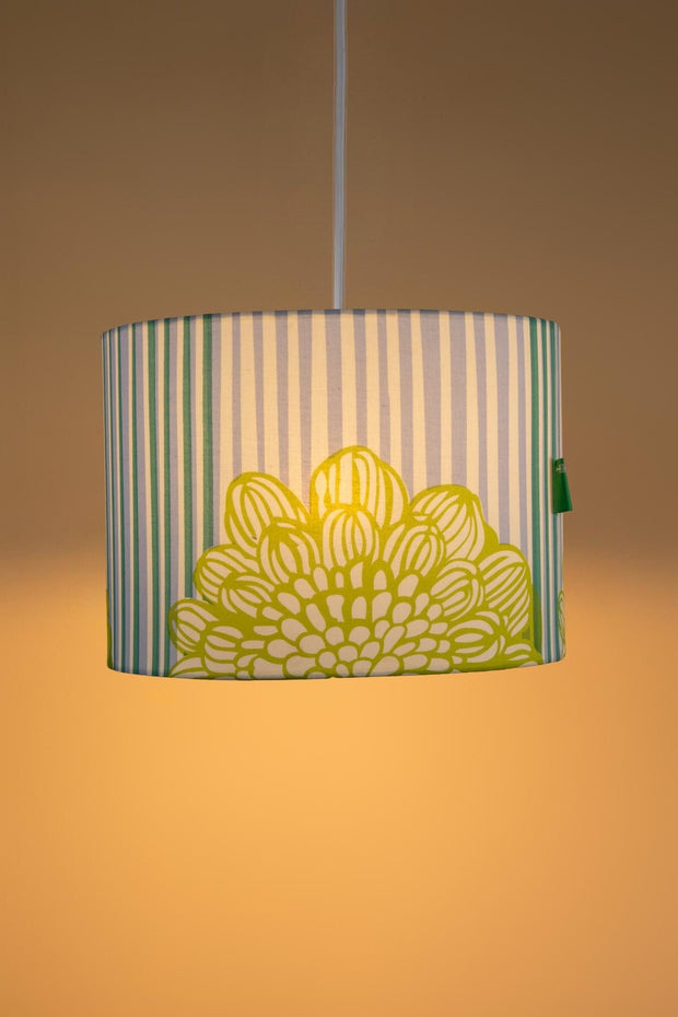 PENDANT LAMPS Tulukka Stripes Large Drum Pendant (Blue And Green)