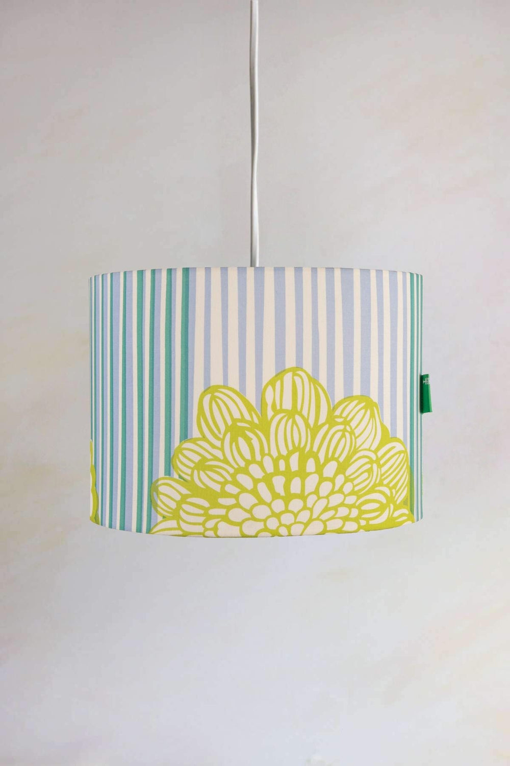 Tulukka Stripes Large Drum Pendant (Blue And Green)