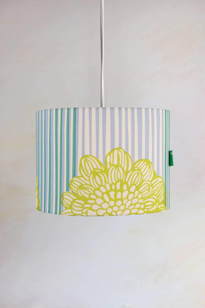 PENDANT LAMPS Tulukka Stripes Large Drum Pendant (Blue And Green)