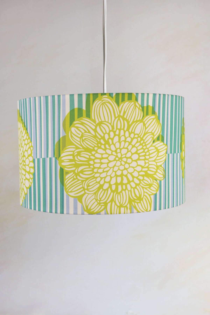 PENDANT LAMPS Tulukka Stripes Extra Large Drum Pendant (Blue And Green)