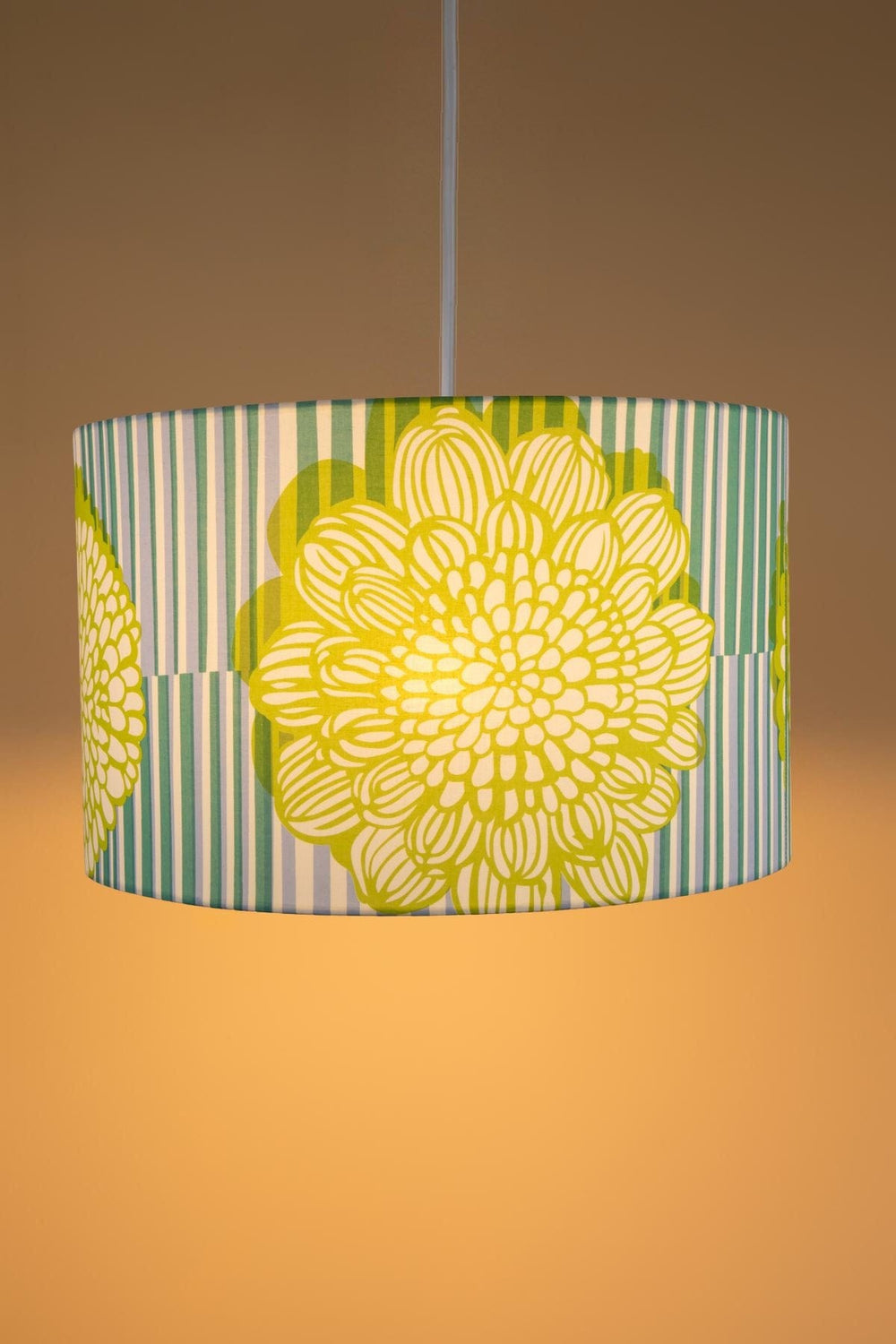 PENDANT LAMPS Tulukka Stripes Extra Large Drum Pendant (Blue And Green)