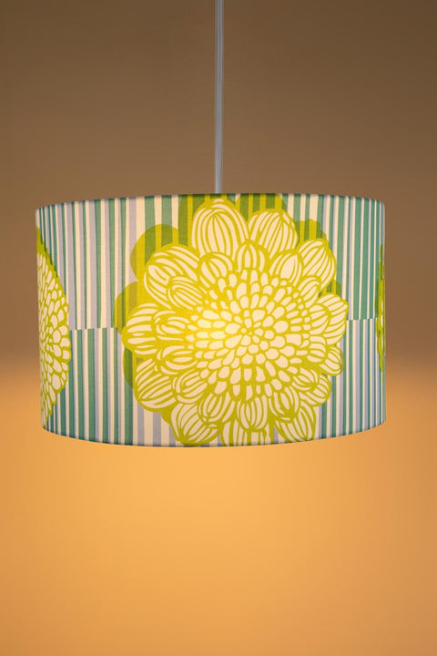 PENDANT LAMPS Tulukka Stripes Extra Large Drum Pendant (Blue And Green)