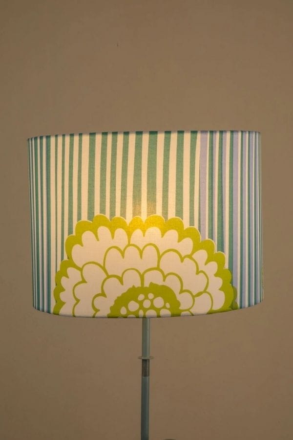 Tulukka Stripes Large Drum Lampshade (Blue And Green)