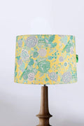 Damask Rose Medium Taper Drum Lampshade (Butter Yellow)
